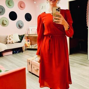Vintage Elegant Red Dress